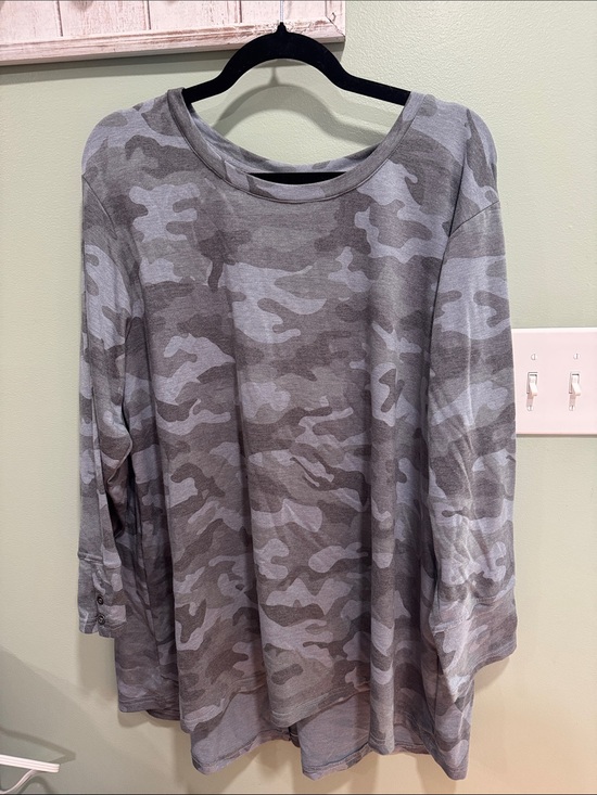 Source Unknown Tops - Grey Camo Long Sleeve Top